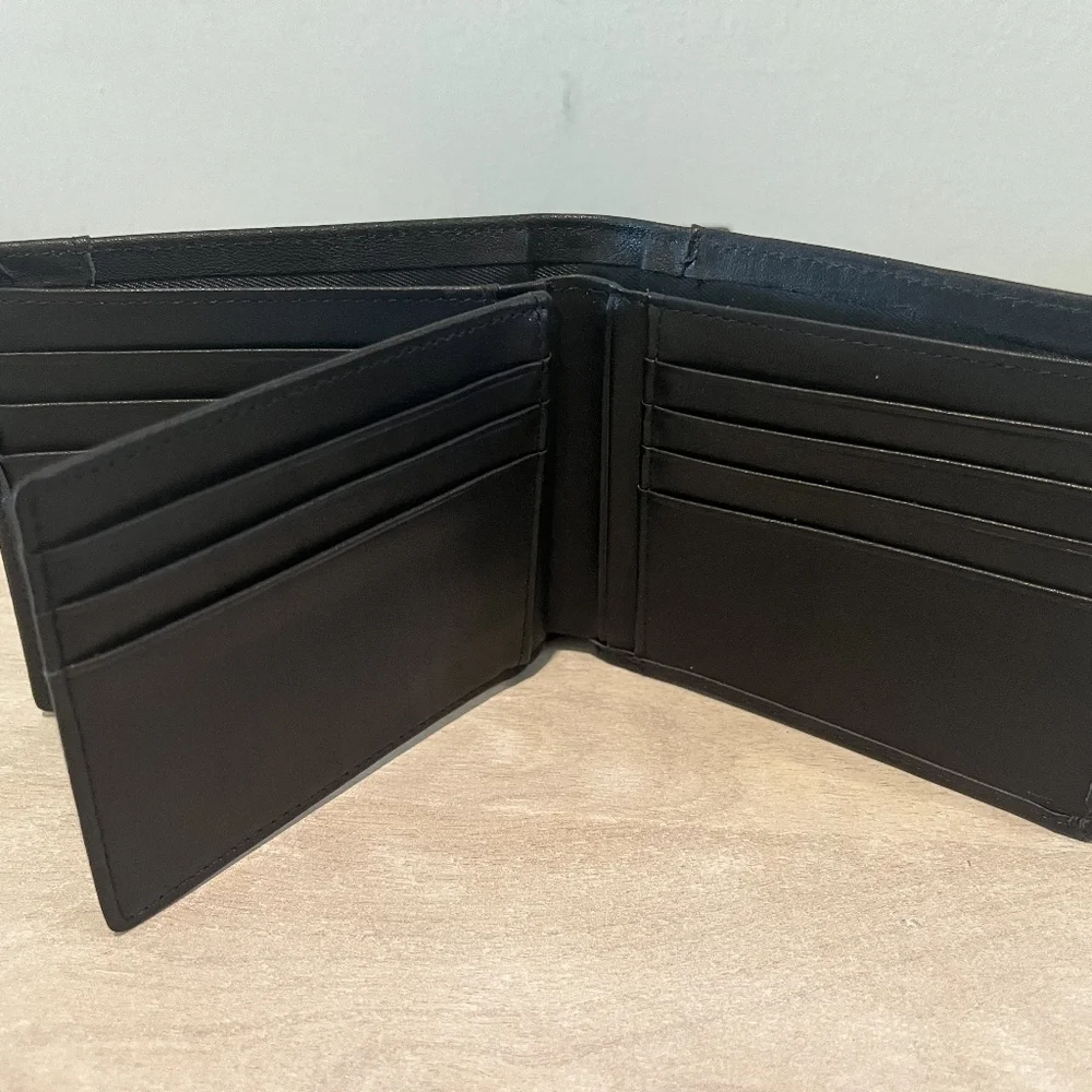 Swallow Mall Black Leather Wallet With RFID Secure Technology